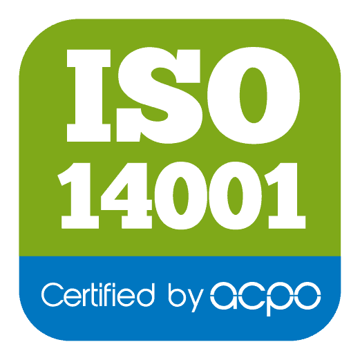 Logo ISO 14001 certifié par acpo, environnement et gestion durable.