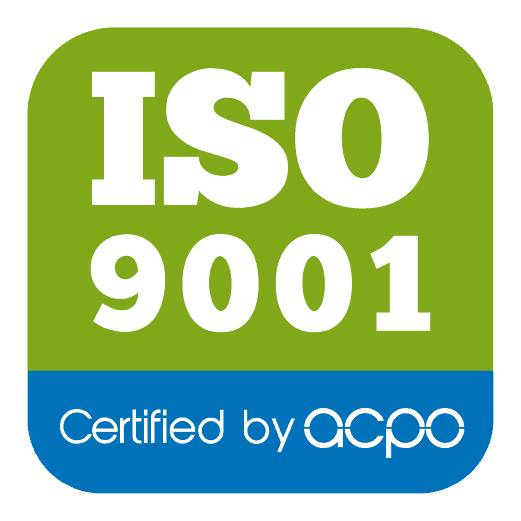 Logo ISO 9001 certifié par acpo pour BBL SA, entreprise de services.