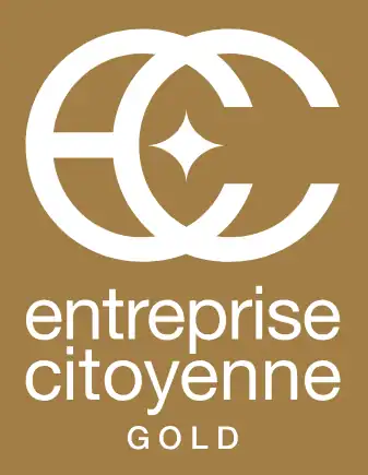 Logo de BBL SA, entreprise citoyenne et engagée, avec un design doré élégant.